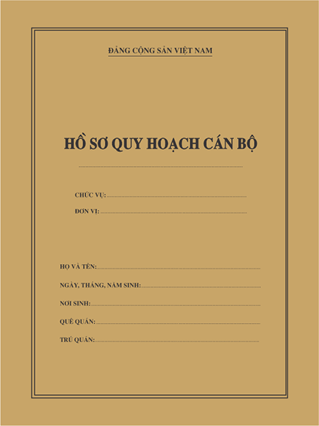 Túi Hồ sơ quy hoạch cán bộ