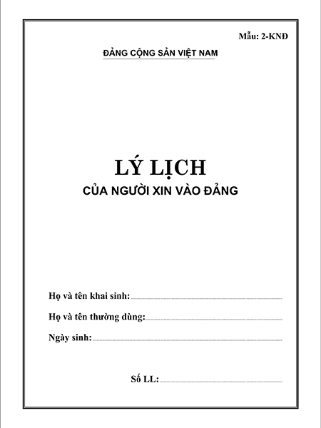 Lý lịch người xin vào đảng