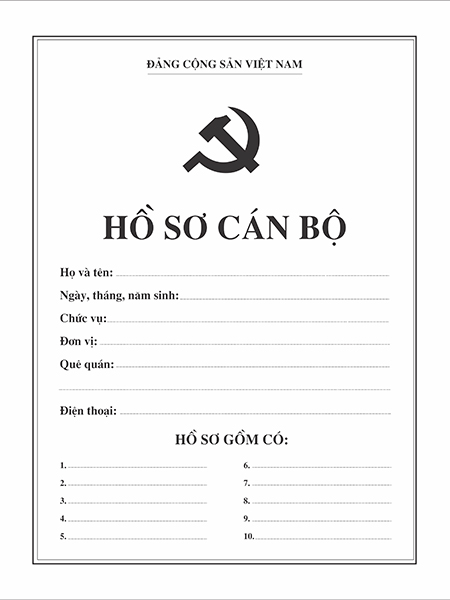 Túi Hồ sơ cán bộ
